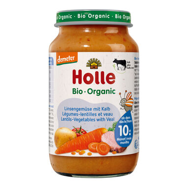 WARZYWA Z CIELĘCINĄ BEZ DODATKU CUKRÓW OD 10 MIESIĄCA DEMETER BIO 220g (SŁOIK) 