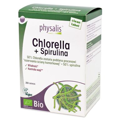 CHLORELLA + SPIRULINA BIO 200 TABLETEK 