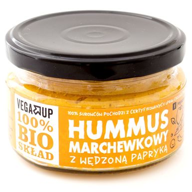 HUMMUS MARCHEWKOWY Z WĘDZONĄ PAPRYKĄ BIO 190g 