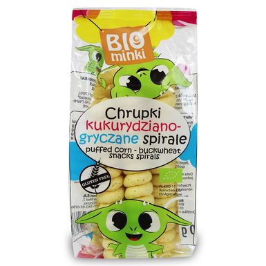 przecena CHRUPKI KUKURYDZIANO-GRYCZANE SPIRALE BEZGLUTENOWE BIO 60g 
