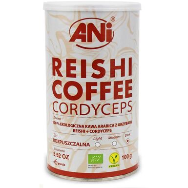 KAWA ROZPUSZCZALNA ARABICA Z REISHI I CORDYCEPS BIO 100g 