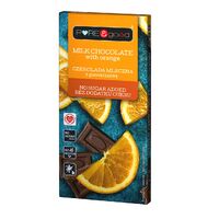 CZEKOLADA MLECZNA Z POMARAŃCZĄ BEZ DODATKU CUKRU BEZGLUTENOWA 75g 25340