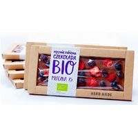 CZEKOLADA MLECZNA Z CZARNYMI PORZECZKAMI I TRUSKAWKAMI BIO 53g 17476