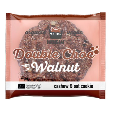 CIASTKO WEGAŃSKIE Z CZEKOLADĄ I ORZECHAMI WŁOSKIMI BEZGLUTENOWE BIO 50g 