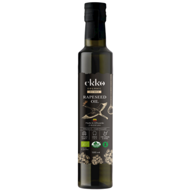 OLEJ RZEPAKOWY DO GOTOWANIA I SMAŻENIA TŁOCZONY NA ZIMNO OMEGA-3 BIO 500ml 