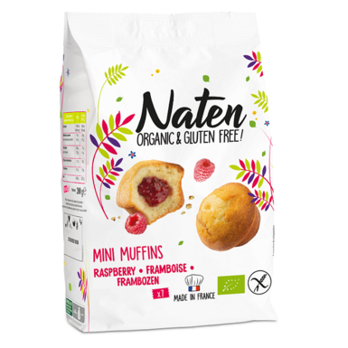 MUFFINKI MINI Z NADZIENIEM MALINOWYM BEZGLUTENOWE BIO 200g 