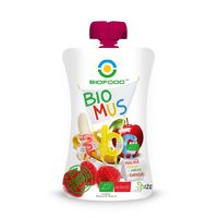 MUS MALINOWO BANANOWO JABŁKOWY BEZGLUTENOWY BIO 90g 14835