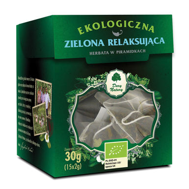 HERBATA ZIELONA RELAKSUJĄCA PIRAMIDKI BIO (15 x 2g) 30g 