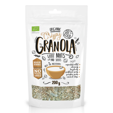 GRANOLA Z ORZECHAMI LASKOWYMI I MIGDAŁAMI BIO 200g 