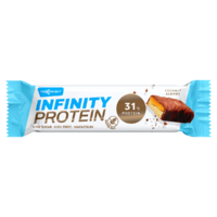 BATON PROTEINOWY Z KARMELEM, KOKOSEM I MIGDAŁAMI W CZEKOLADZIE MLECZNEJ BEZGLUTENOWY 55g 28444