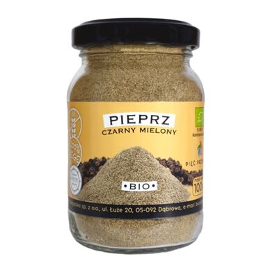 PIEPRZ CZARNY MIELONY BEZGLUTENOWY BIO 100g 