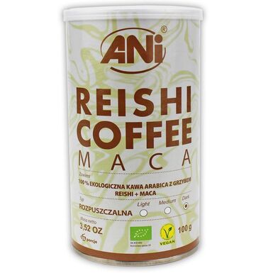 KAWA ROZPUSZCZALNA ARABICA Z REISHI I MACA BIO 100g 