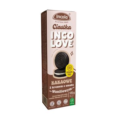 CIASTKA MARKIZY KAKAOWE Z KREMEM O SMAKU WANILIOWYM BEZ CUKRU BEZGLUTENOWE 125g 