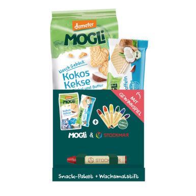 ZESTAW PRZEKĄSEK KOKOSOWYCH BIO Z KREDKĄ DLA DZIECI 