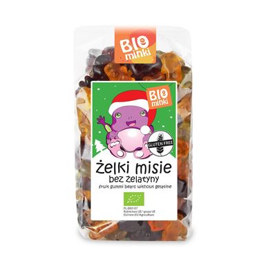 ŻELKI MISIE BEZ ŻELATYNY BEZGLUTENOWE BIO 500g 