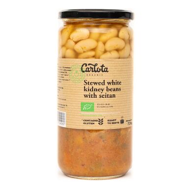 POTRAWKA Z BIAŁEJ FASOLI Z SEITANEM I GRZYBAMI SHIITAKE BIO 350g 