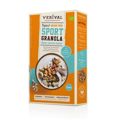 GRANOLA SPORT Z ORZECHAMI, NASIONAMI I KOKOSEM BIO 400g 