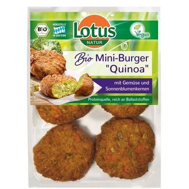 MINI BURGERY WARZYWNE Z QUINOA I ZE SŁONECZNIKIEM BIO 195g 