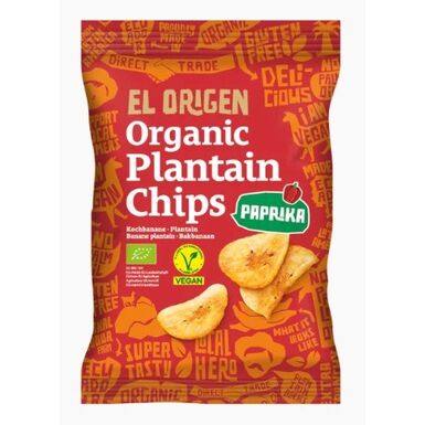 CHIPSY Z PLANTANA PAPRYKOWE BEZGLUTENOWE BIO 80g 