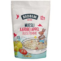 12 mc MUSLI OWSIANE Z JABŁKIEM, TRUSKAWKAMI I WITAMINĄ B1 BIO 150g 19602