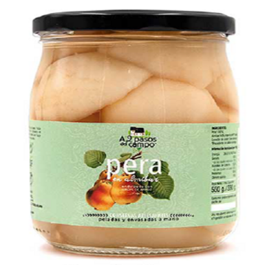 GRUSZKI W SYROPIE RYŻOWYM BEZGLUTENOWE BIO 550g (330g) (SŁOIK) 