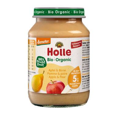 JABŁKO GRUSZKA BEZ DODATKU CUKRÓW BEZGLUTENOWE OD 5 MIESIĄCA DEMETER BIO 190g (SŁOIK) 