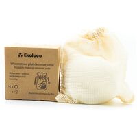 PŁATKI KOSMETYCZNE WIELORAZOWE BAWEŁNIANE 14szt. + WORECZEK 21665