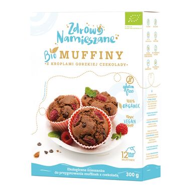 MIESZANKA NA MUFFINY Z CZEKOLADĄ GORZKĄ BEZGLUTENOWA BIO 300g 