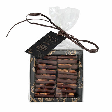 OCTO ONE BITE CZEKOLADA CIEMNA 65 % Z PRAŻONYMI MIGDAŁAMI BEZGLUTENOWA BIO 300g 