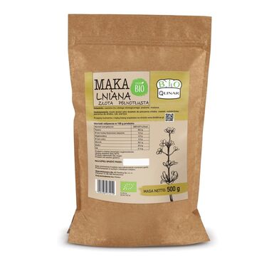 MĄKA Z LNU ZŁOTA PEŁNOTŁUSTA BEZGLUTENOWA BIO 500g 