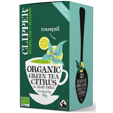 HERBATA ZIELONA Z CYTRYNĄ I ALOESEM FAIR TRADE BIO (20 x 2g) 40g 