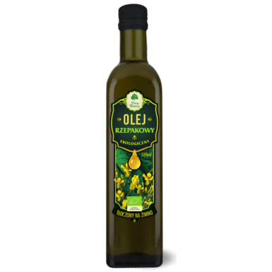 OLEJ RZEPAKOWY TŁOCZONY NA ZIMNO BIO 500ml 