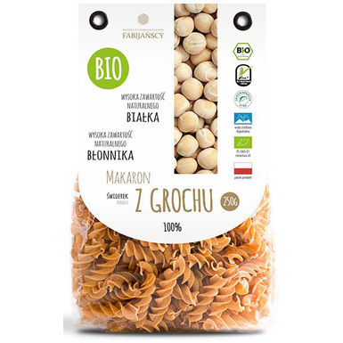 MAKARON (Z GROCHU) PEŁNOZIARNISTY ŚWIDEREK FUSILLI BIO 250g 