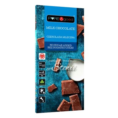 CZEKOLADA MLECZNA ZE STEWIĄ BEZ DODATKU CUKRÓW BEZGLUTENOWA 100g 