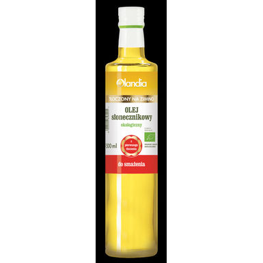 OLEJ SŁONECZNIKOWY DO SMAŻENIA TŁOCZONY NA ZIMNO BIO 500ml 