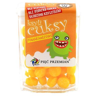 CUKIERKI Z KSYLITOLU KSYLICUKSY O SMAKU POMARAŃCZOWYM BEZGLUTENOWE 13g 