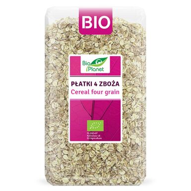 PŁATKI 4 ZBOŻA (ORKISZ, OWIES, JĘCZMIEŃ, ŻYTO) BIO 600g 