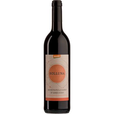 WINO SOLLUNA MONTEPULCIANO D'ABRUZZO CZERWONE WYTRAWNE DEMETER BIO 0,75L (WŁOCHY)