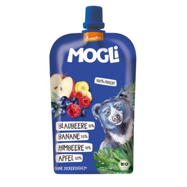 MUS JABŁKO BANAN JAGODA BEZ DODATKU CUKRÓW DEMETER BIO 120g 