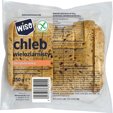 CHLEB WIELOZIARNISTY KROJONY BEZGLUTENOWY 250g 