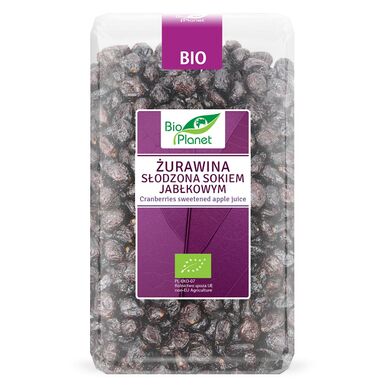 ŻURAWINA SŁODZONA SOKIEM JABŁKOWYM BIO 1kg 
