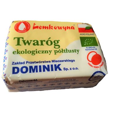 TWARÓG PÓŁTŁUSTY BIO (około 0,27kg) 