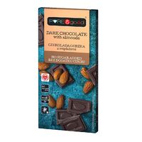 CZEKOLADA GORZKA Z MIGDAŁAMI BEZ DODATKU CUKRU BEZGLUTENOWA 75g 25347