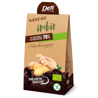 IMBIR KANDYZOWANY W CZEKOLADZIE GORZKIEJ BEZGLUTENOWY BIO 50g 