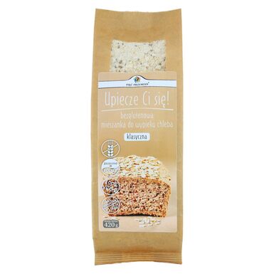 MIESZANKA DO WYPIEKU CHLEBA KLASYCZNA BEZ DODATKU CUKRÓW BEZGLUTENOWA 420g 