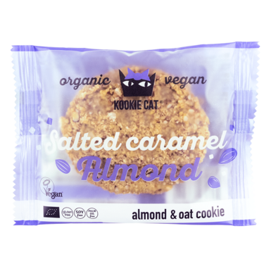 CIASTKO WEGAŃSKIE Z SOLONYMI KARMELIZOWANYMI MIGDAŁAMI BEZGLUTENOWE BIO 50g 