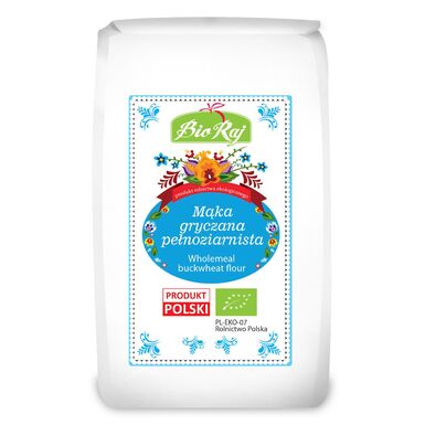 MĄKA GRYCZANA PEŁNOZIARNISTA BIO (POLSKA) 600g 