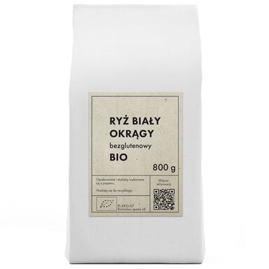 RYŻ BIAŁY OKRĄGŁY BEZGLUTENOWY BIO 800g 