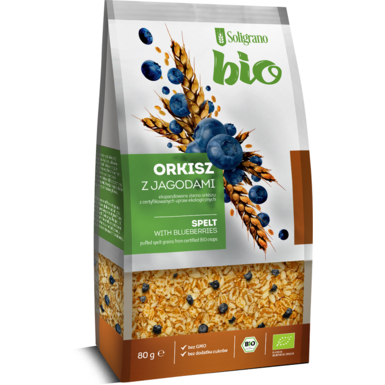 ORKISZ EKSPANDOWANY Z JAGODAMI BIO 80g 