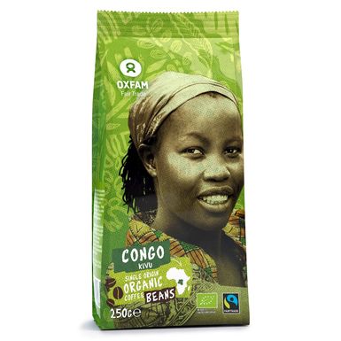 KAWA ZIARNISTA ARABICA 100 % Z OKOLIC JEZIORA KIVU FAIR TADE BIO 250g 